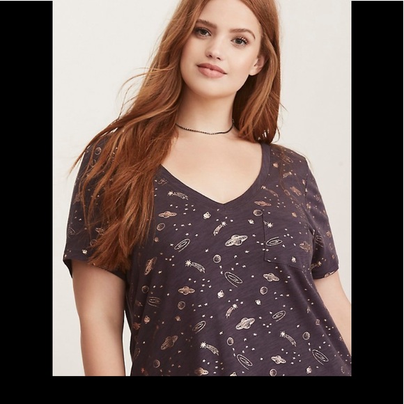 torrid Tops - Galaxy print v neck